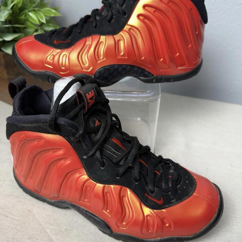 Nike Little Posite One GS Habanero Red 644791-603 Mismatch‎ Shoes Sz Y4
